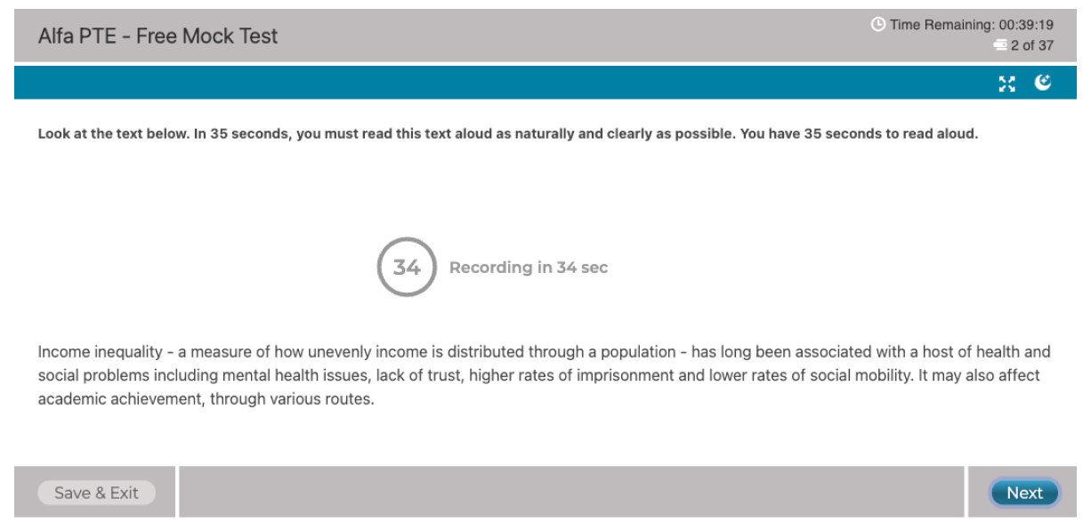 AI-powered PTE score report with communication skills and module-wise performance breakdown