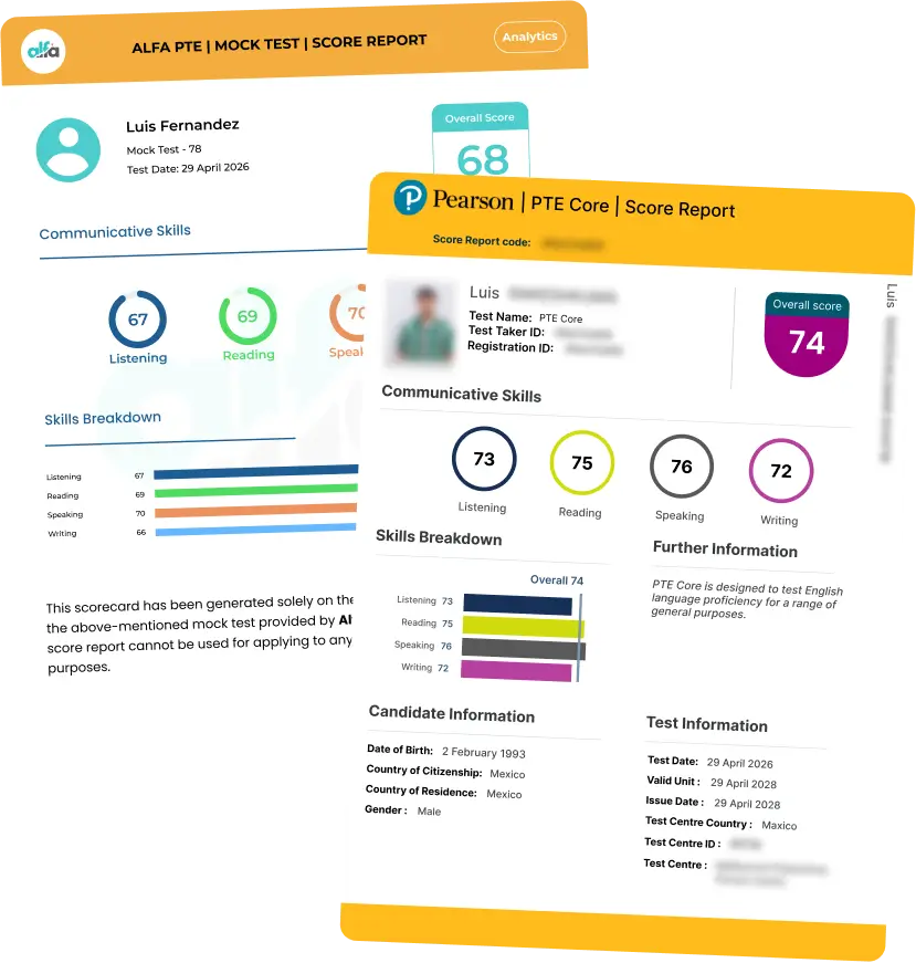PTE Core Writing mock test with exam-style tasks