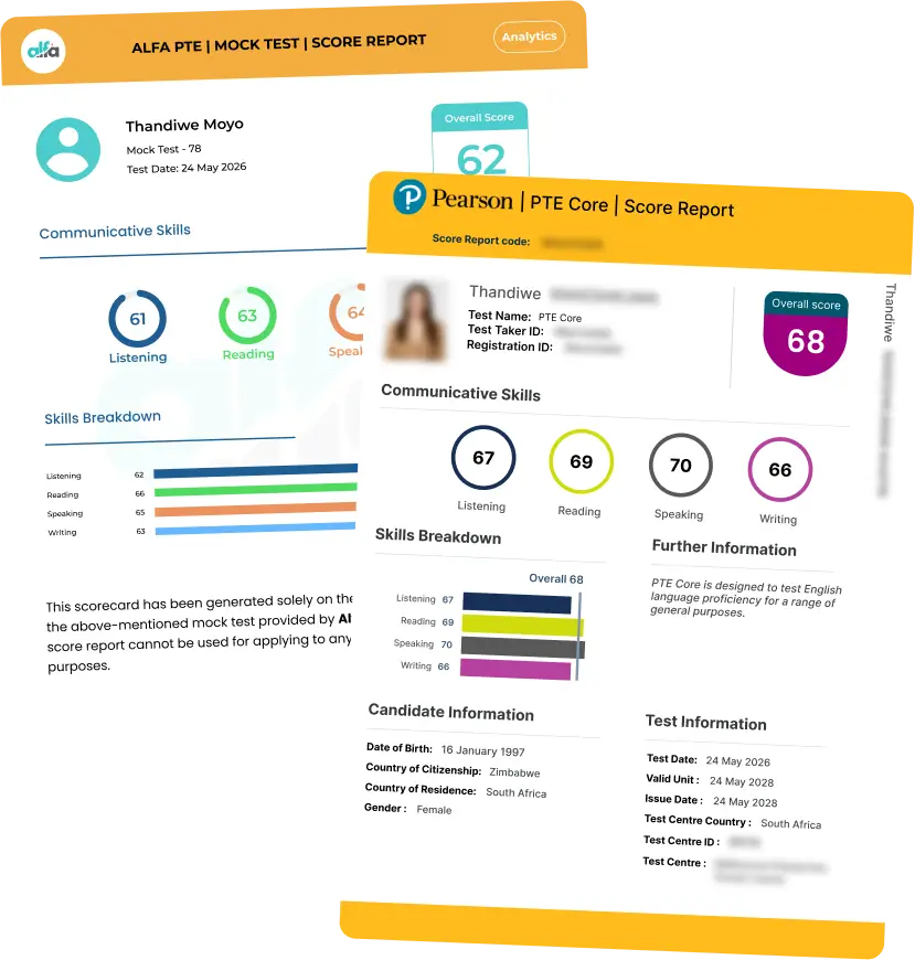 Full-length PTE Core Mock Test with AI scoring